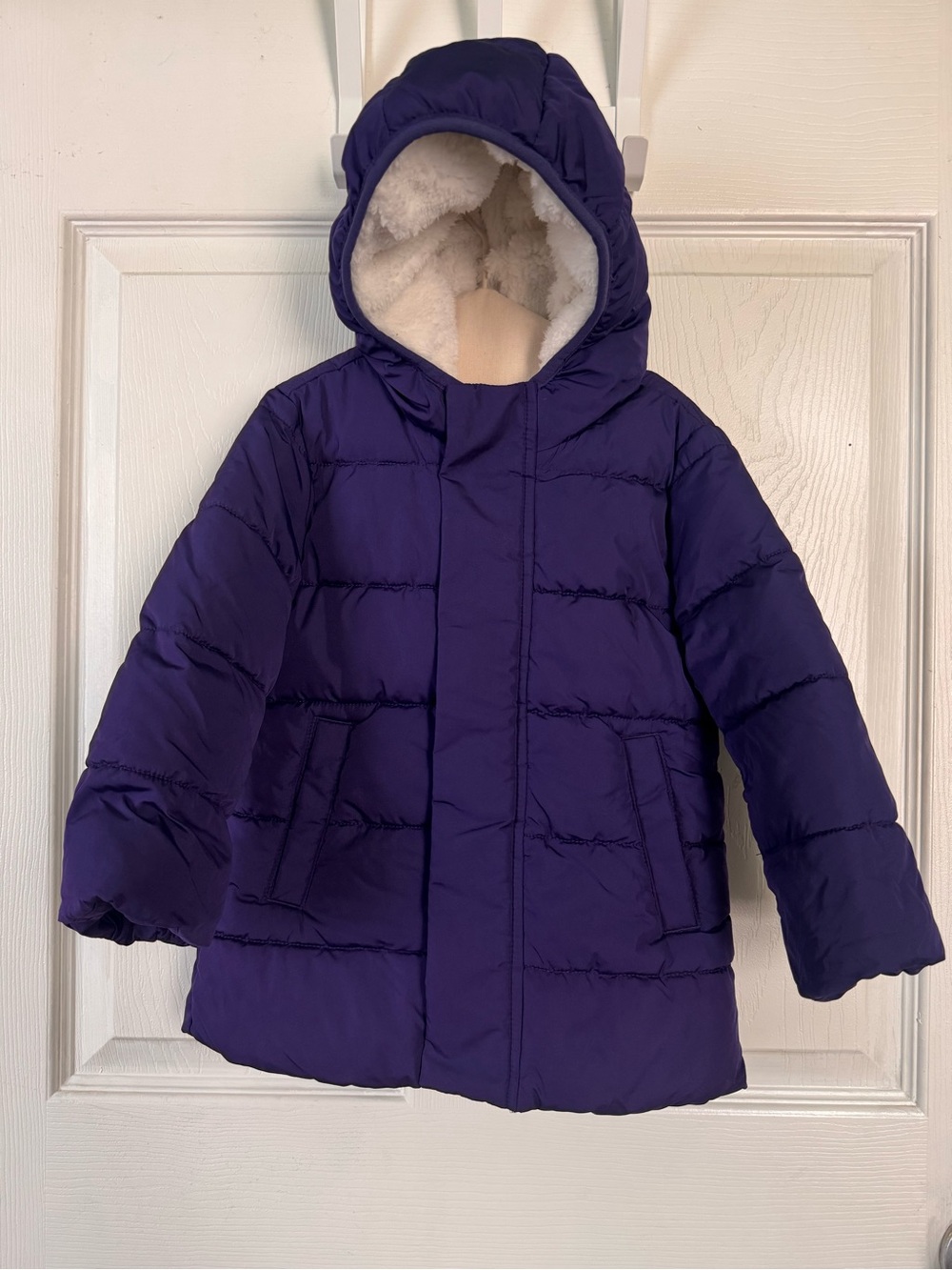 Primary 2T Purple Puffer Hooded Coat